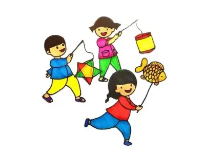Bộ tranh tô màu đèn ông sao trung thu cực đẹp dành cho bé