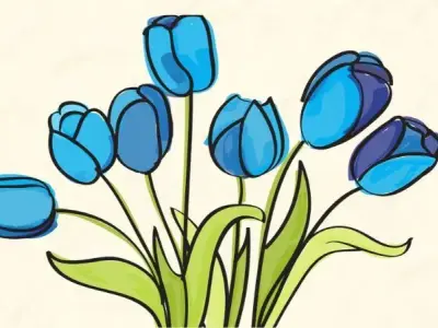 Bộ tranh tô màu hoa Tulip siêu đẹp dành cho bé