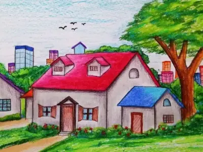 Bộ sưu tập tranh tô màu ngôi nhà cho bé tập tô