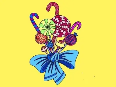 99+ tranh tô màu kẹo mút siêu cute cho bé 