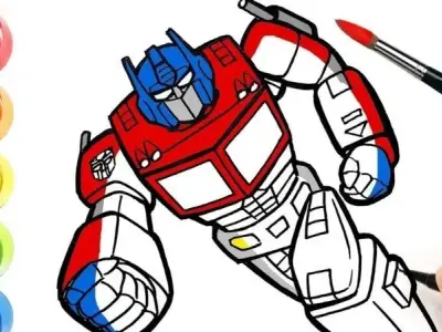 Bộ tranh tô màu Optimus Prime siêu ngầu cho bé