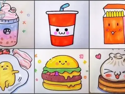 Bộ tranh tô màu đồ uống siêu cute dành cho các bé