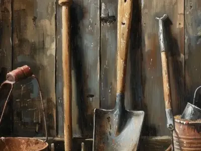 Bộ tranh tô màu dụng cụ nhà nông đơn giản cho bé 