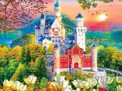 Bộ tranh tô màu lâu đài siêu khổng lồ và đẹp cho bé