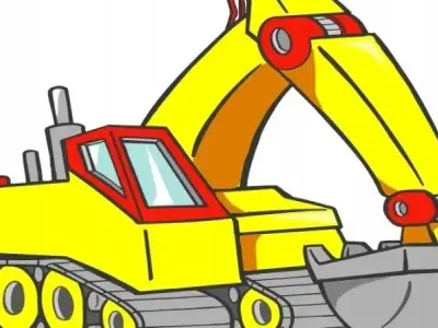 Bộ tranh tô màu máy xúc dành cho bé