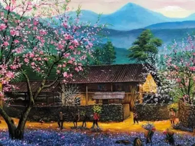 Bộ tranh tô màu mùa xuân tơi sáng và đầy màu sắc dành cho bé