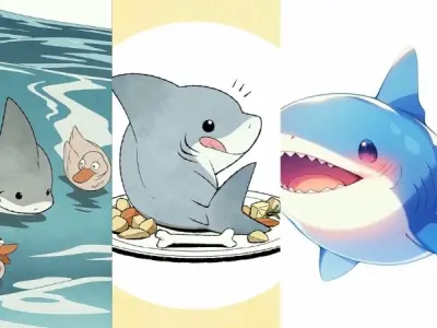 Bộ sưu tập ảnh cá mập chibi đáng yêu và dễ thương nhất