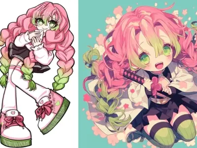 Tổng hợp ảnh chibi Mitsuri ngọt ngào dễ thương nhất