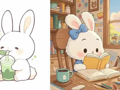 Tải về ngay bộ ảnh con thỏ chibi dễ thương chất lượng cao