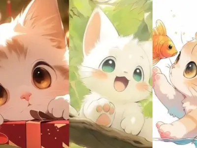 Cập nhật ngay bộ ảnh mèo cute chibi khiến tim tan chảy