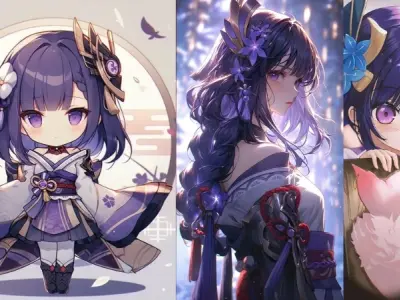 Tải ngay bộ ảnh Raiden Shogun chibi cực đẹp cho fan Genshin