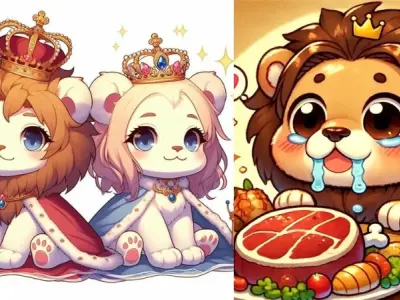 Bộ ảnh Sư tử chibi cute ngộ nghĩnh dành cho mọi lứa tuổi