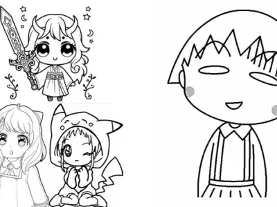 Bộ tranh tô màu chibi cute đầy sắc màu cho bé thỏa sáng tạo