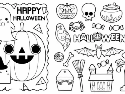 Tranh tô màu Halloween giúp bé phát triển trí tưởng tượng