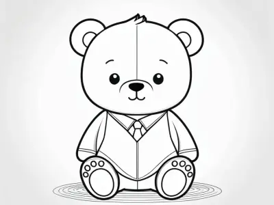 99+ Tranh tô màu gấu chibi cute, miễn phí cho bé