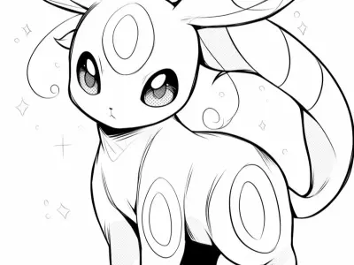 Tranh tô màu Umbreon Chibi - Tải miễn phí bộ sưu tập