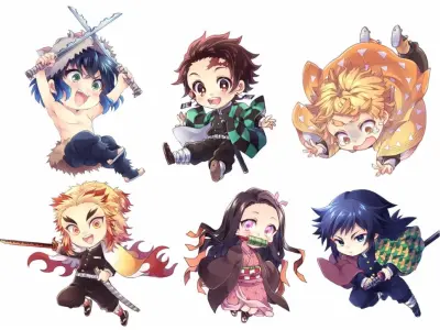 Những hình ảnh Chibi Demon Slayer siêu đáng yêu