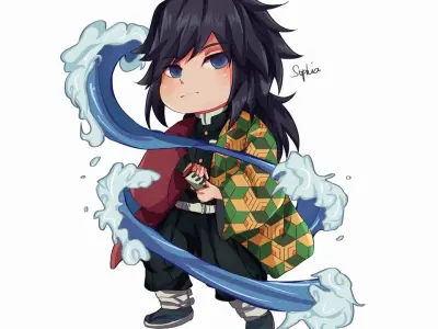 Chibi Giyu - Tổng hợp hình ảnh thủy trụ cực đáng yêu