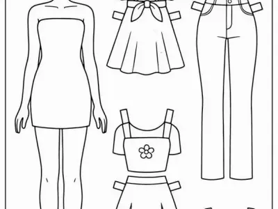 99+ Tranh Tô Màu Búp Bê Giấy Thay Đồ Chibi Đáng Yêu Cho Bé Gái