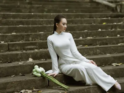 Bí quyết chọn hoa chụp ảnh áo dài tết đẹp và ấn tượng