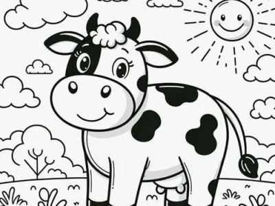 Khám phá thế giới hình ảnh bò sữa chibi siêu cute và đáng yêu