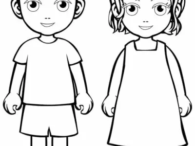 Khám phá thế giới sắc màu: Tranh tô màu bạn trai bạn gái cho bé yêu sáng tạo