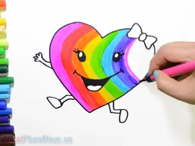 Khám phá Thế giới Sắc màu: Tranh Tô Màu Hình Trái Tim Đa Dạng