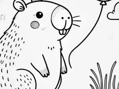 Khám phá Thế giới Sáng tạo với Tranh Tô Màu Capybara Dễ Thương