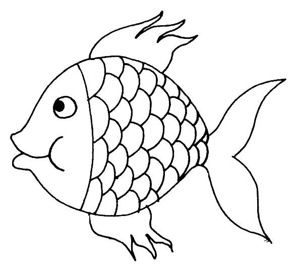 Tranh tô màu hình con cá cute cho bé  8