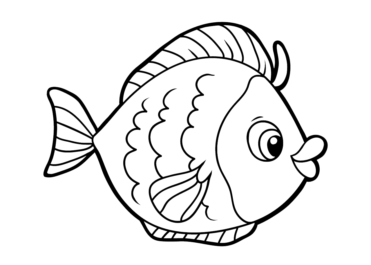 Tranh tô màu hình con cá cute cho bé  10