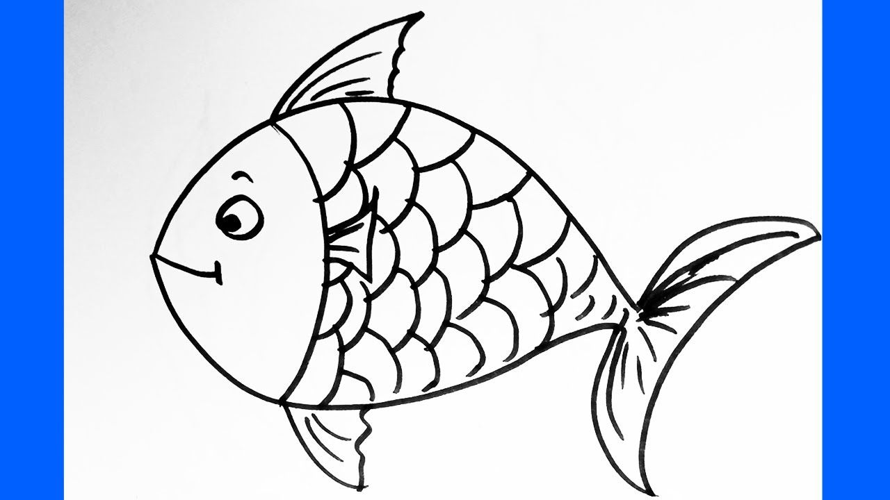 Tranh tô màu hình con cá cute cho bé  13