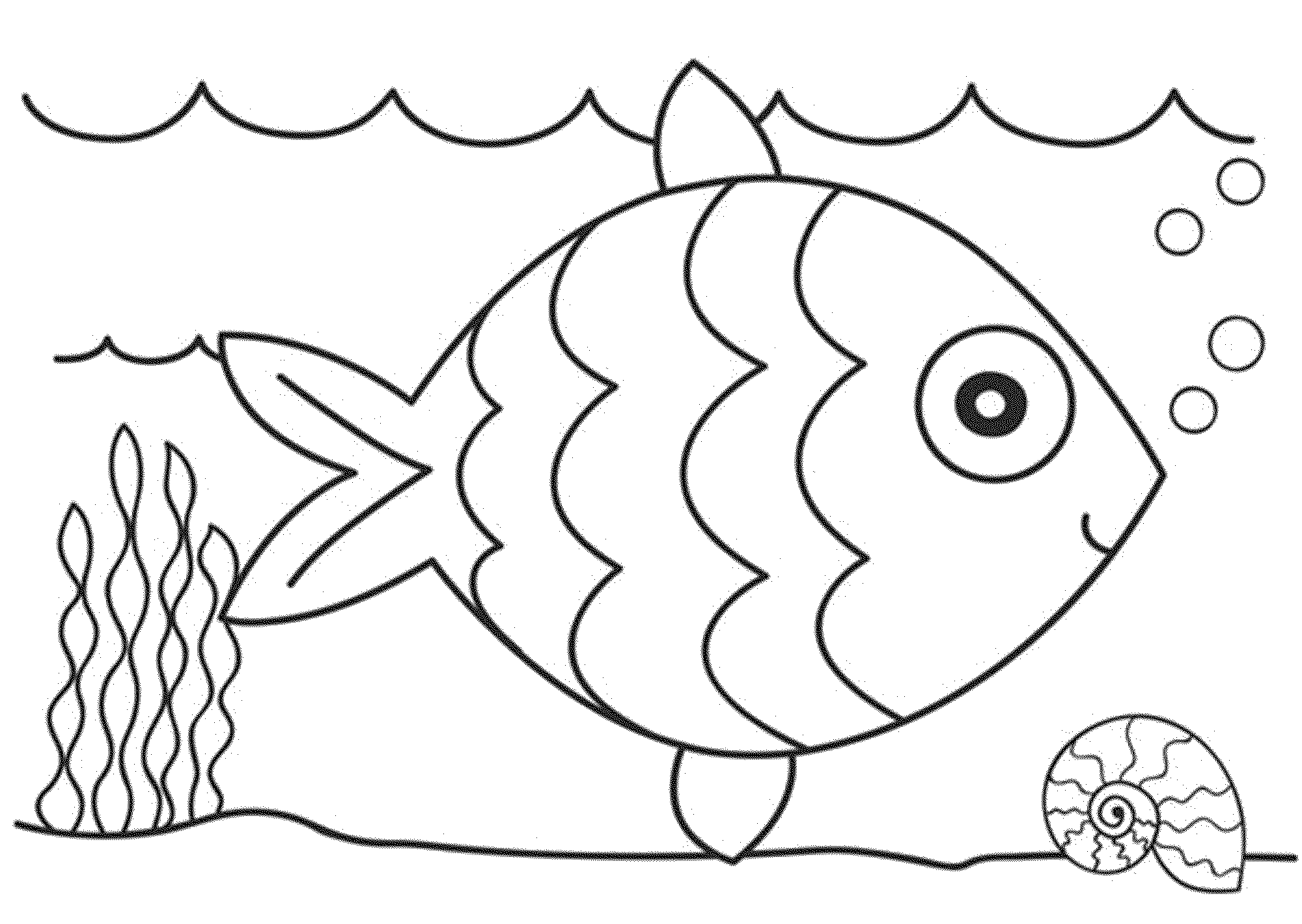 Tranh tô màu hình con cá cute cho bé  14