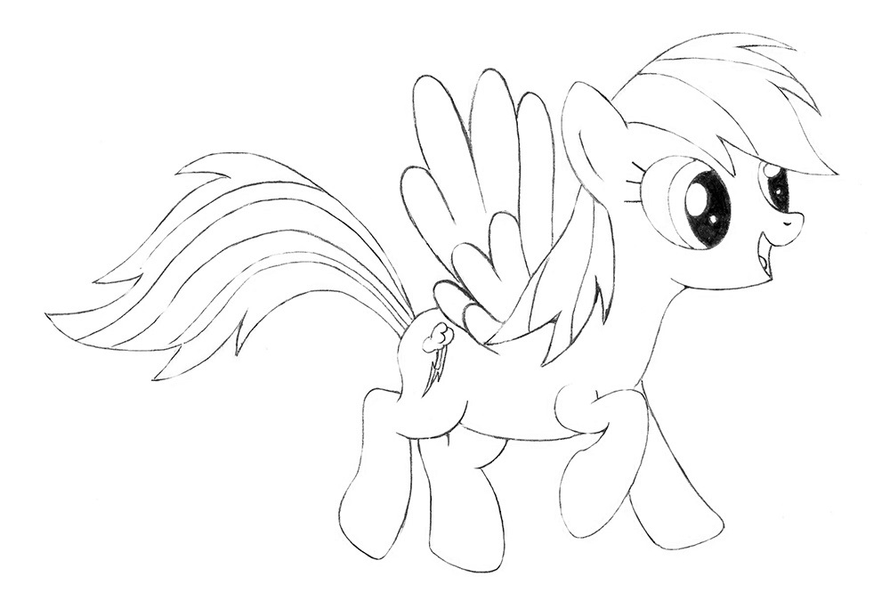 Tranh tô màu Pony với đôi cánh thiên thần đáng yêu 1