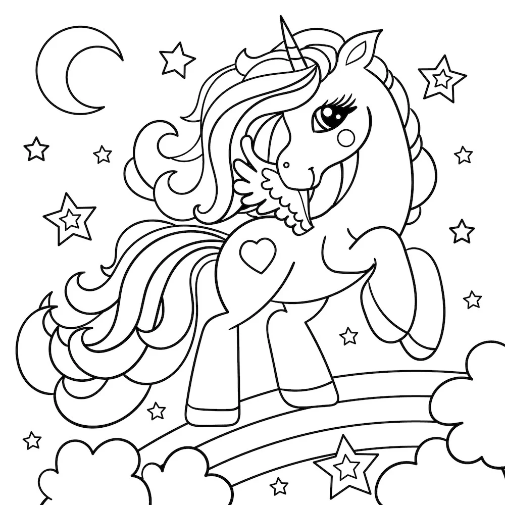 Tranh tô màu Pony với đôi cánh thiên thần đáng yêu 2