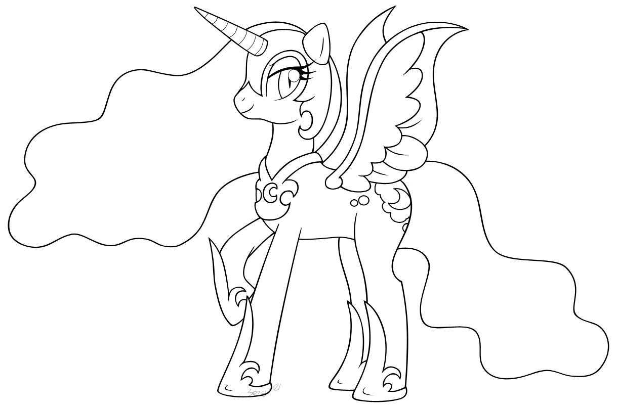 Tranh tô màu Pony với đôi cánh thiên thần đáng yêu 4