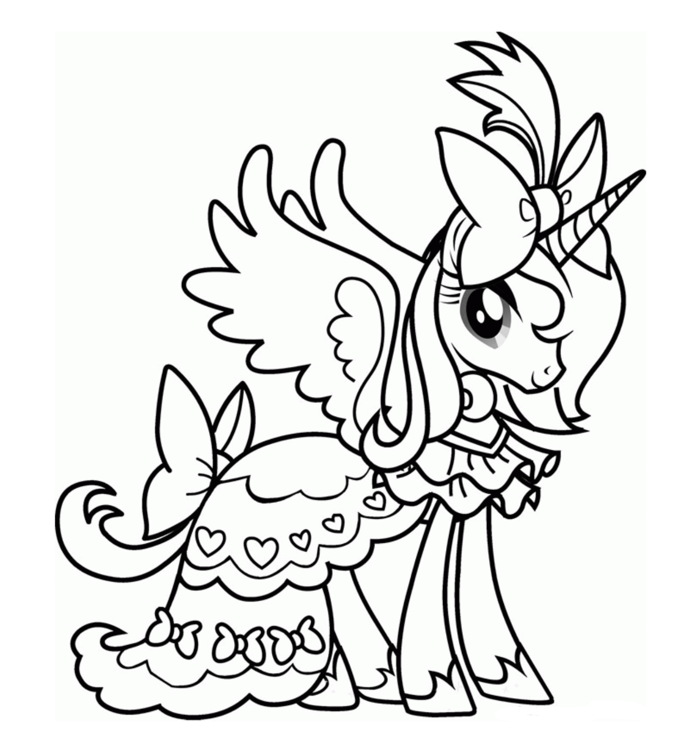 Tranh tô màu Pony với đôi cánh thiên thần đáng yêu 3