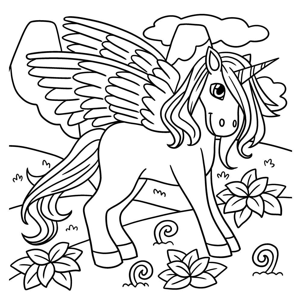Tranh tô màu Pony với đôi cánh thiên thần đáng yêu 25