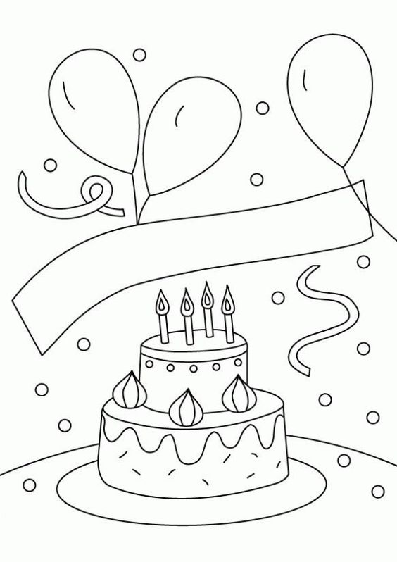 99+ tranh tô màu bánh sinh nhật siêu đẹp cute cho bé 5