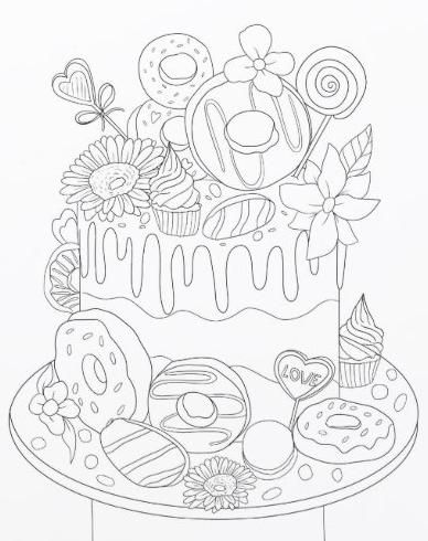 99+ tranh tô màu bánh sinh nhật siêu đẹp cute cho bé 12