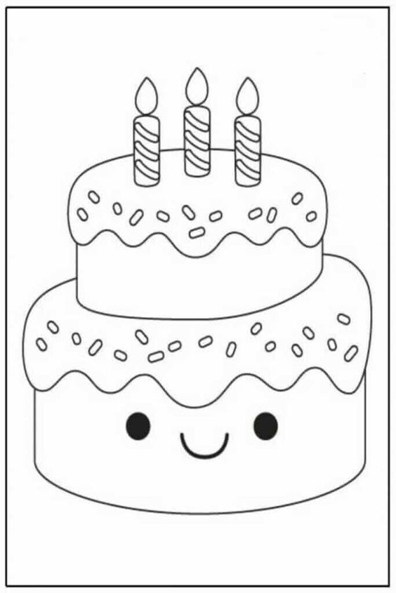 99+ tranh tô màu bánh sinh nhật siêu đẹp cute cho bé 31