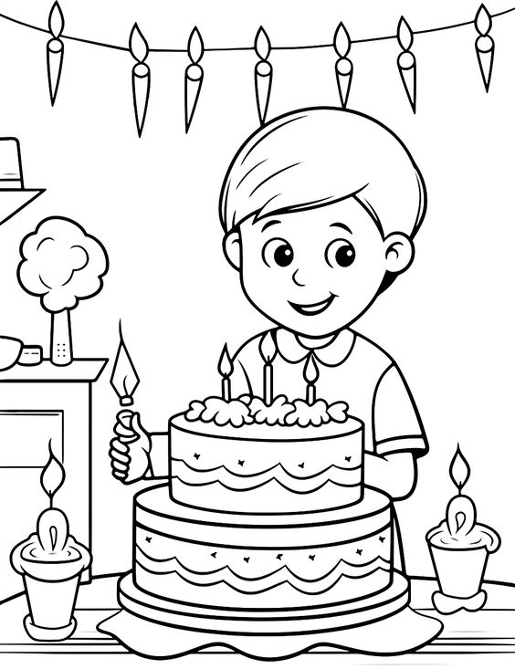 99+ tranh tô màu bánh sinh nhật siêu đẹp cute cho bé 40