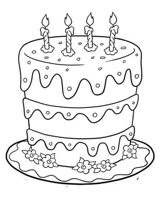 99+ tranh tô màu bánh sinh nhật siêu đẹp cute cho bé 47