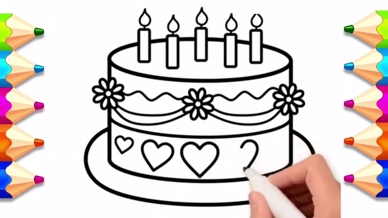 99+ tranh tô màu bánh sinh nhật siêu đẹp cute cho bé 51