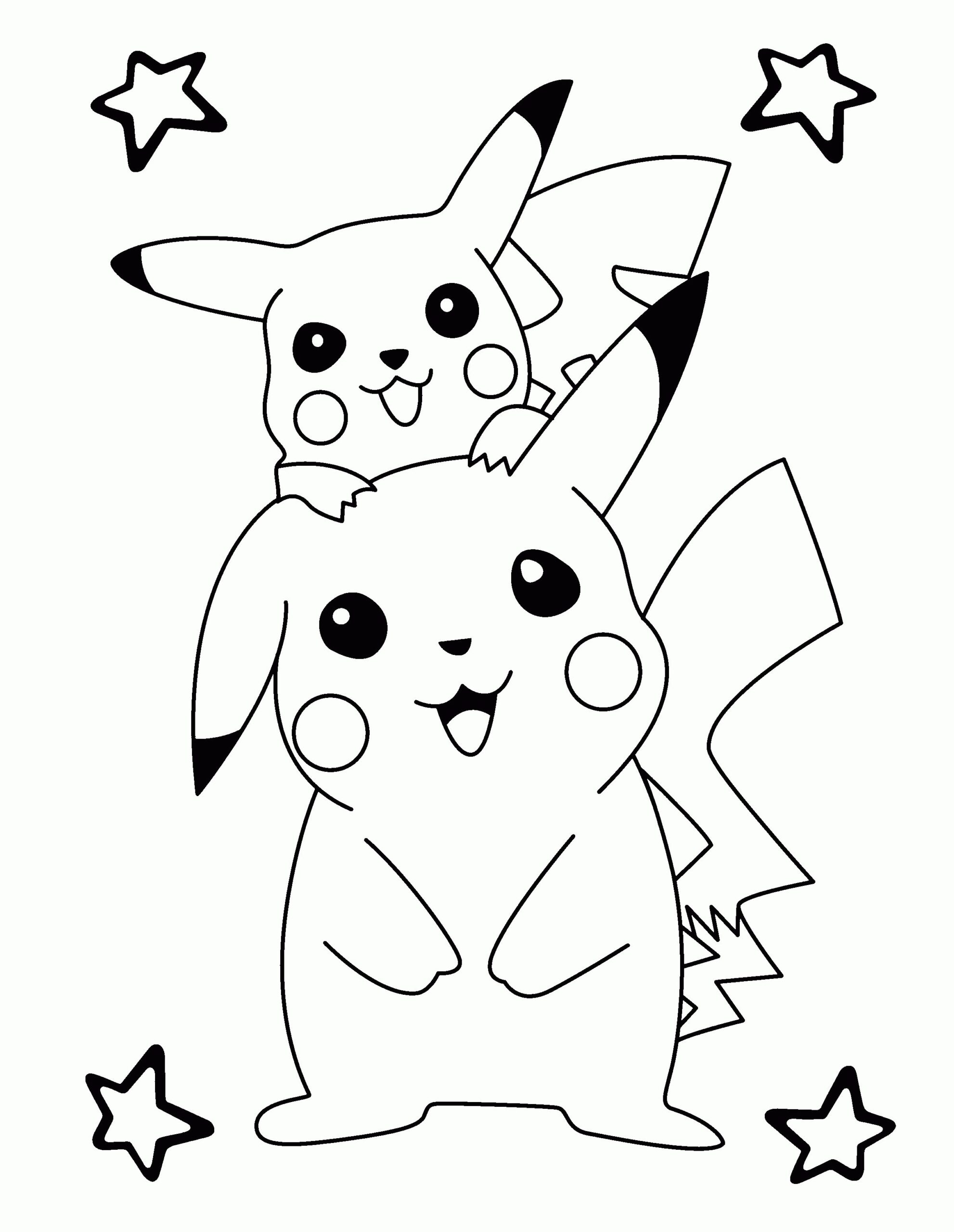 Bộ sưu tập tranh tô màu Pikachu siêu cute và dễ thương dành cho bé 33