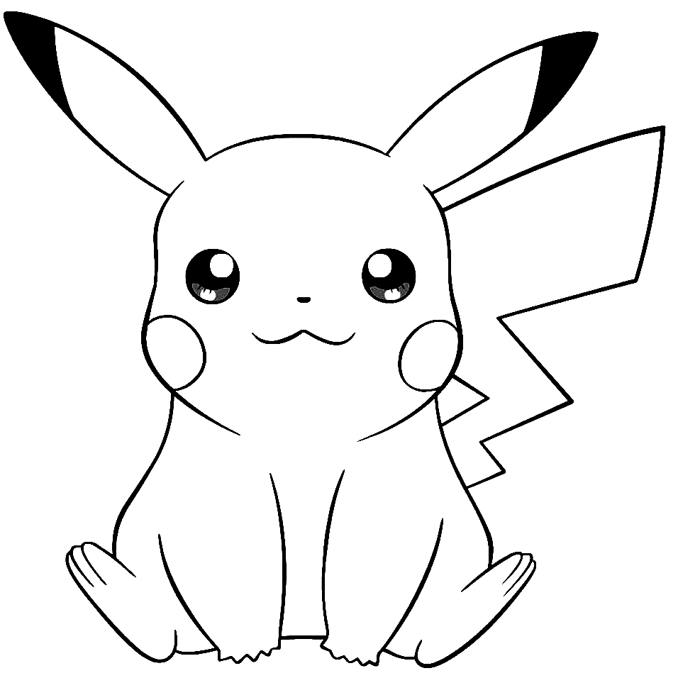 Bộ sưu tập tranh tô màu Pikachu siêu cute và dễ thương dành cho bé 25