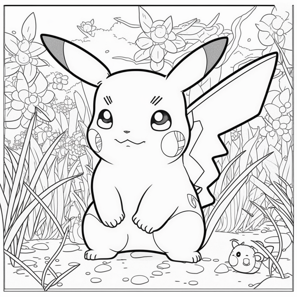 Bộ sưu tập tranh tô màu Pikachu siêu cute và dễ thương dành cho bé 24