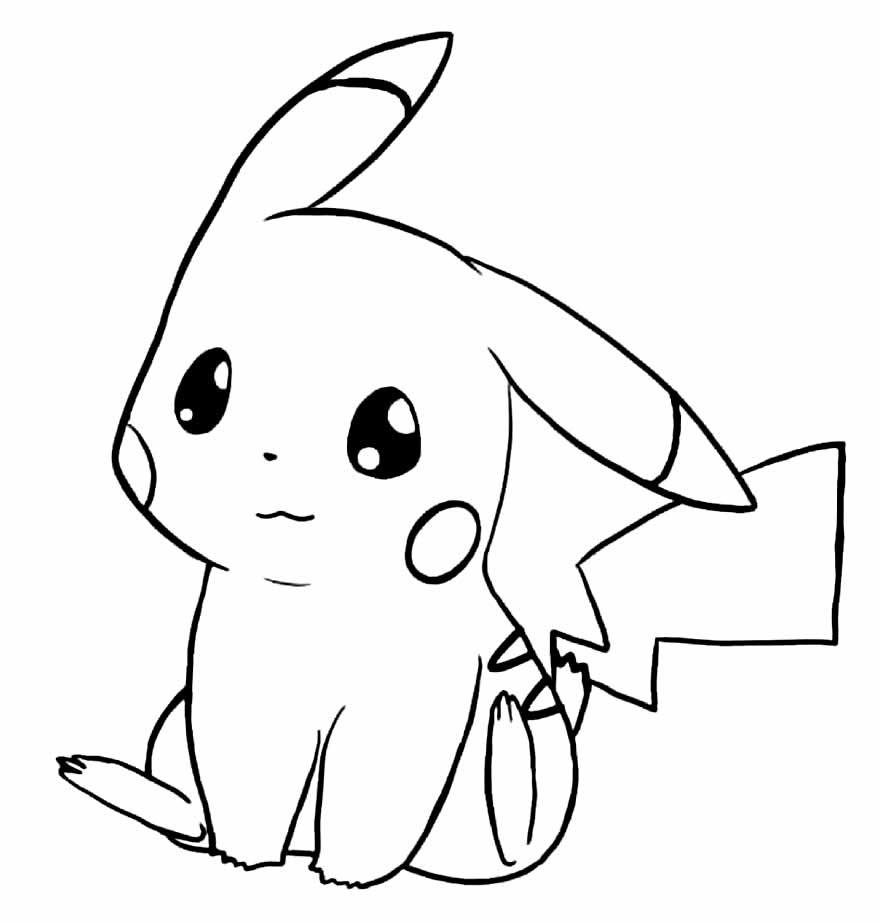 Bộ sưu tập tranh tô màu Pikachu siêu cute và dễ thương dành cho bé 15