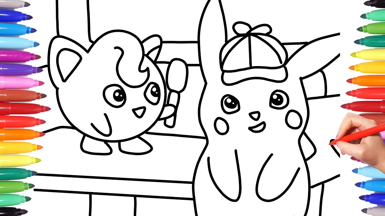 Bộ sưu tập tranh tô màu Pikachu siêu cute và dễ thương dành cho bé 12