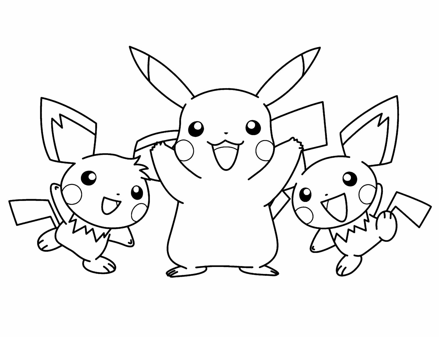 Bộ sưu tập tranh tô màu Pikachu siêu cute và dễ thương dành cho bé 10