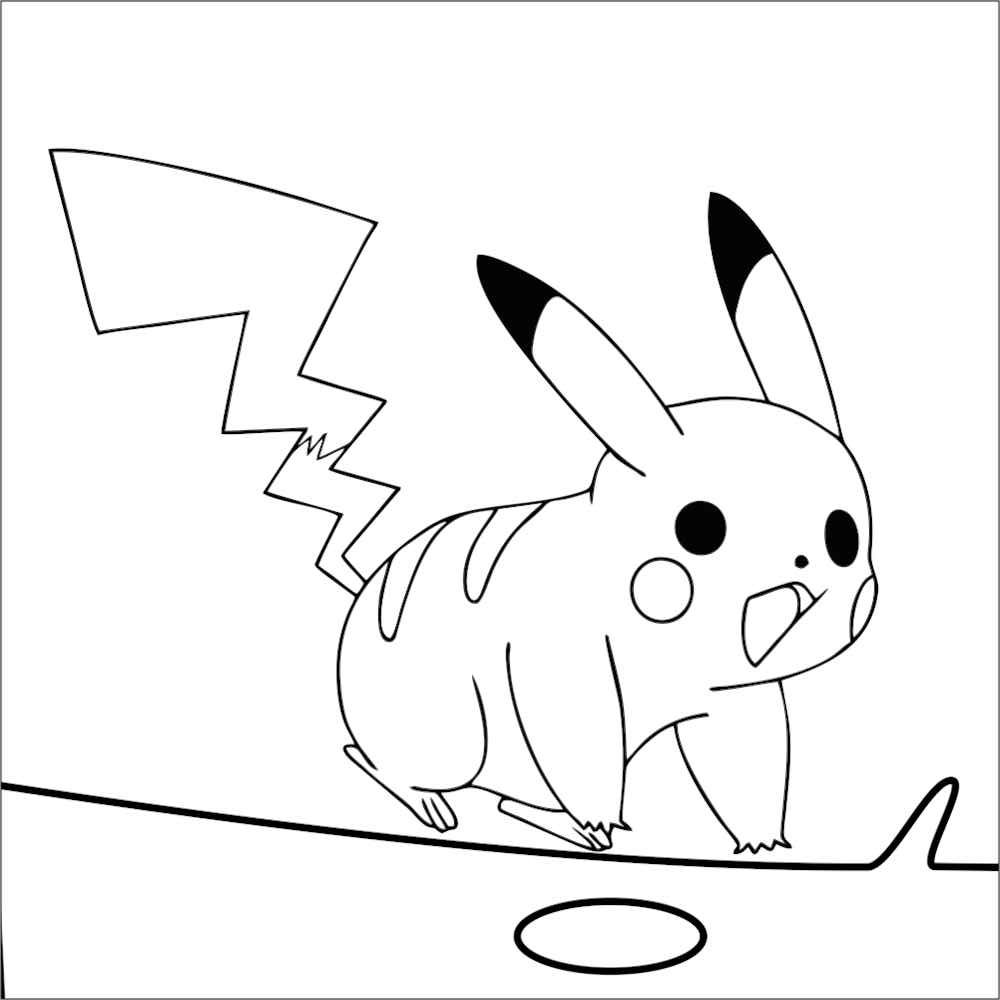 Bộ sưu tập tranh tô màu Pikachu siêu cute và dễ thương dành cho bé 8